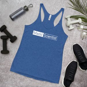 Madd Scientist Female DJ Fitness Shirt - Blue